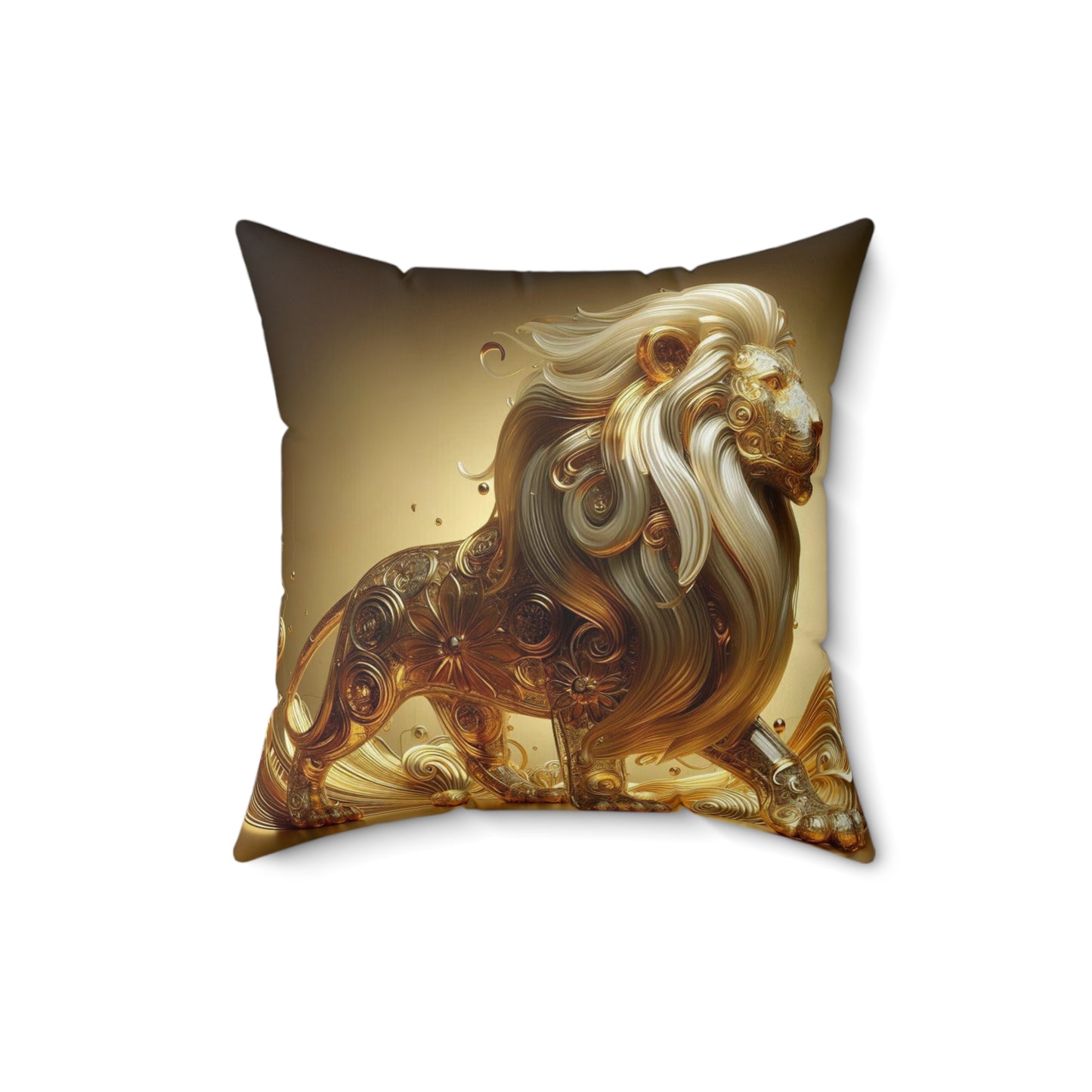 Sculpted Elegance and Blossoms - Leo - Leo Sculpted Elegance and Blossoms Pillow - 31.2