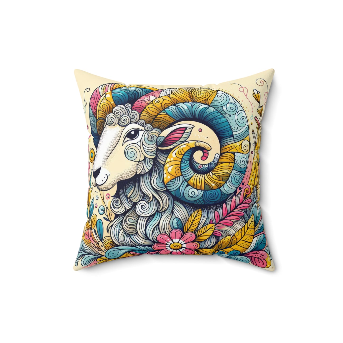 Astrological Artistry - Aries - Aries Artistic Symbolism Pillow - 33