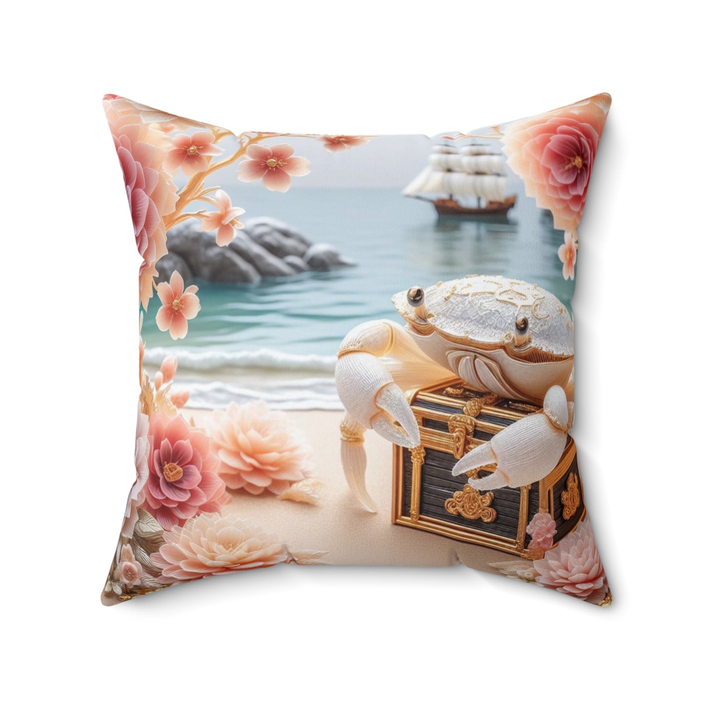 Sculpted Elegance and Blossoms - Cancer - Cancer Sculpted Elegance and Blossoms Pillow - 31.2