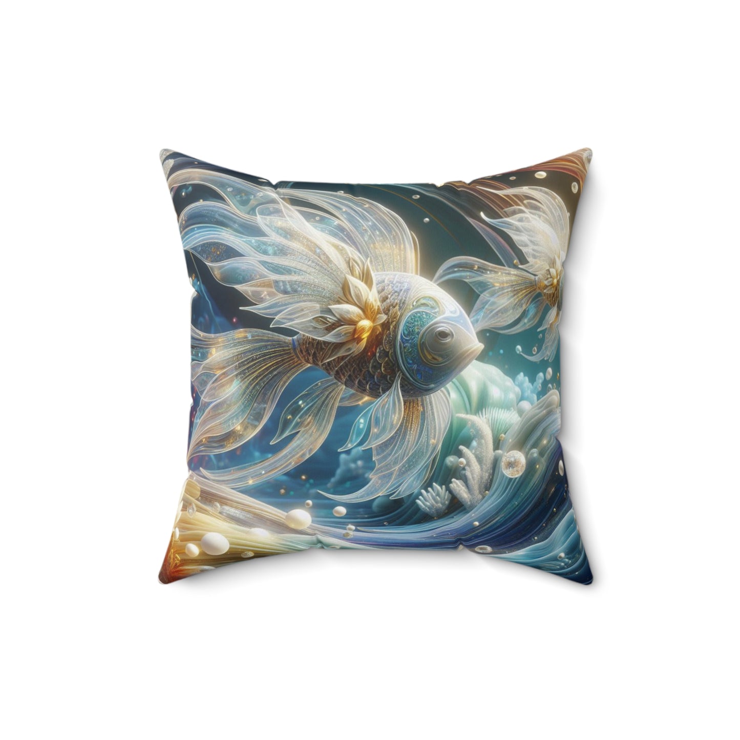 Sculpted Elegance and Blossoms - Pisces - Pisces Sculpted Elegance and Blossoms Pillow - 31.2