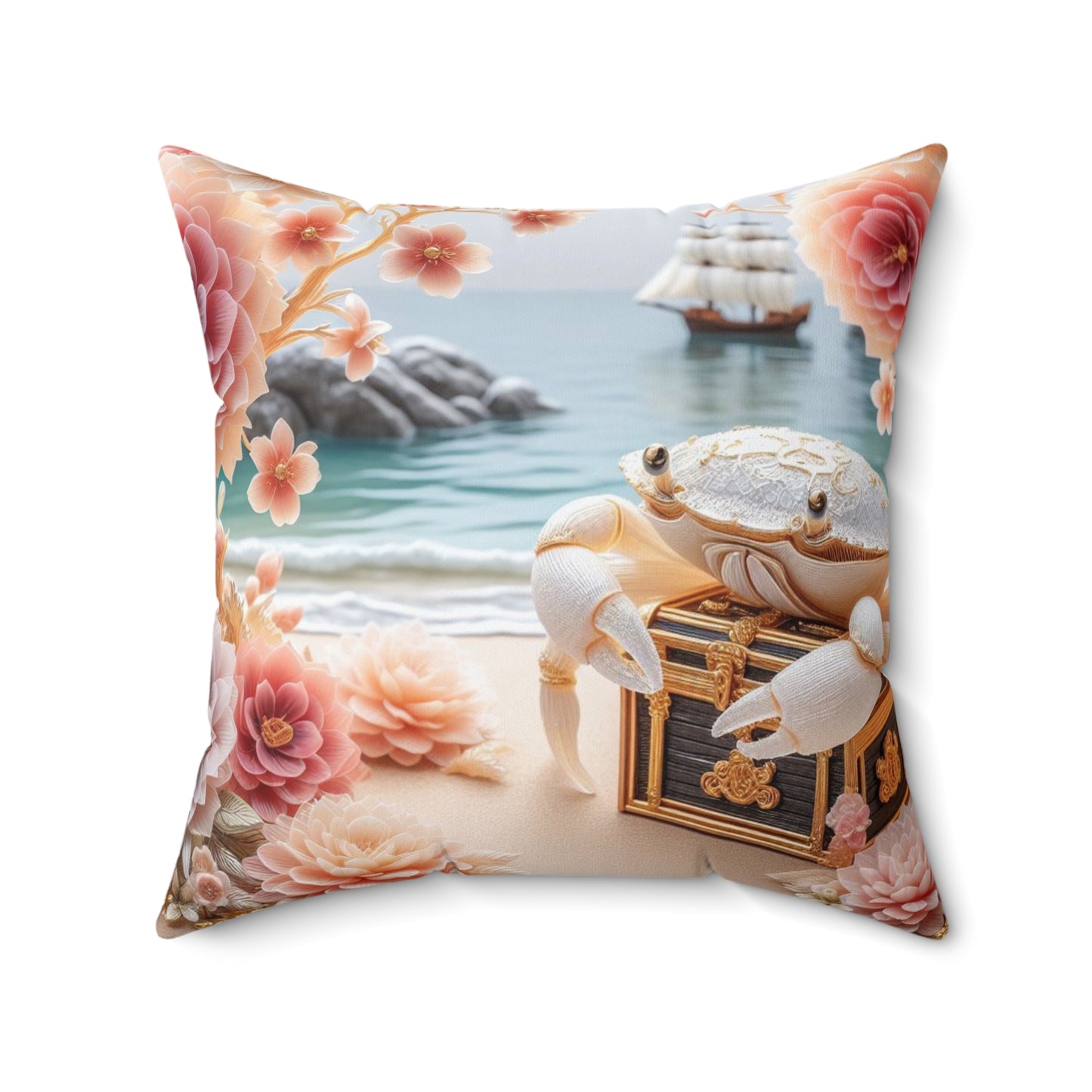 Sculpted Elegance and Blossoms - Cancer - Cancer Sculpted Elegance and Blossoms Pillow - 31.2