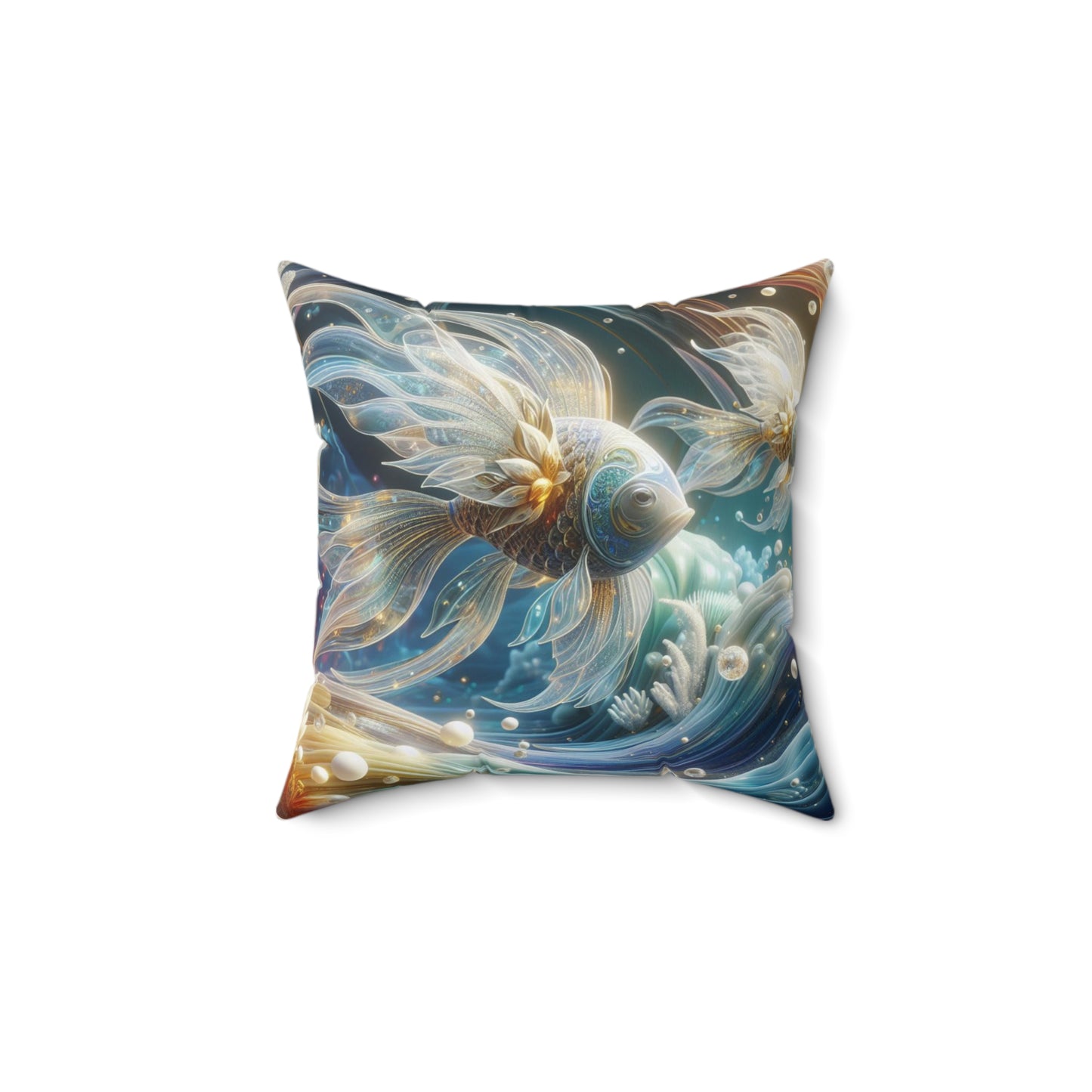 Sculpted Elegance and Blossoms - Pisces - Pisces Sculpted Elegance and Blossoms Pillow - 31.2
