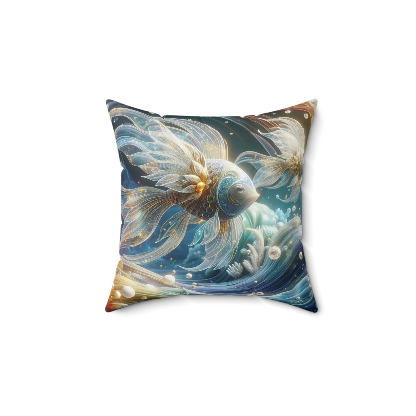 Sculpted Elegance and Blossoms - Pisces - Pisces Sculpted Elegance and Blossoms Pillow - 31.2