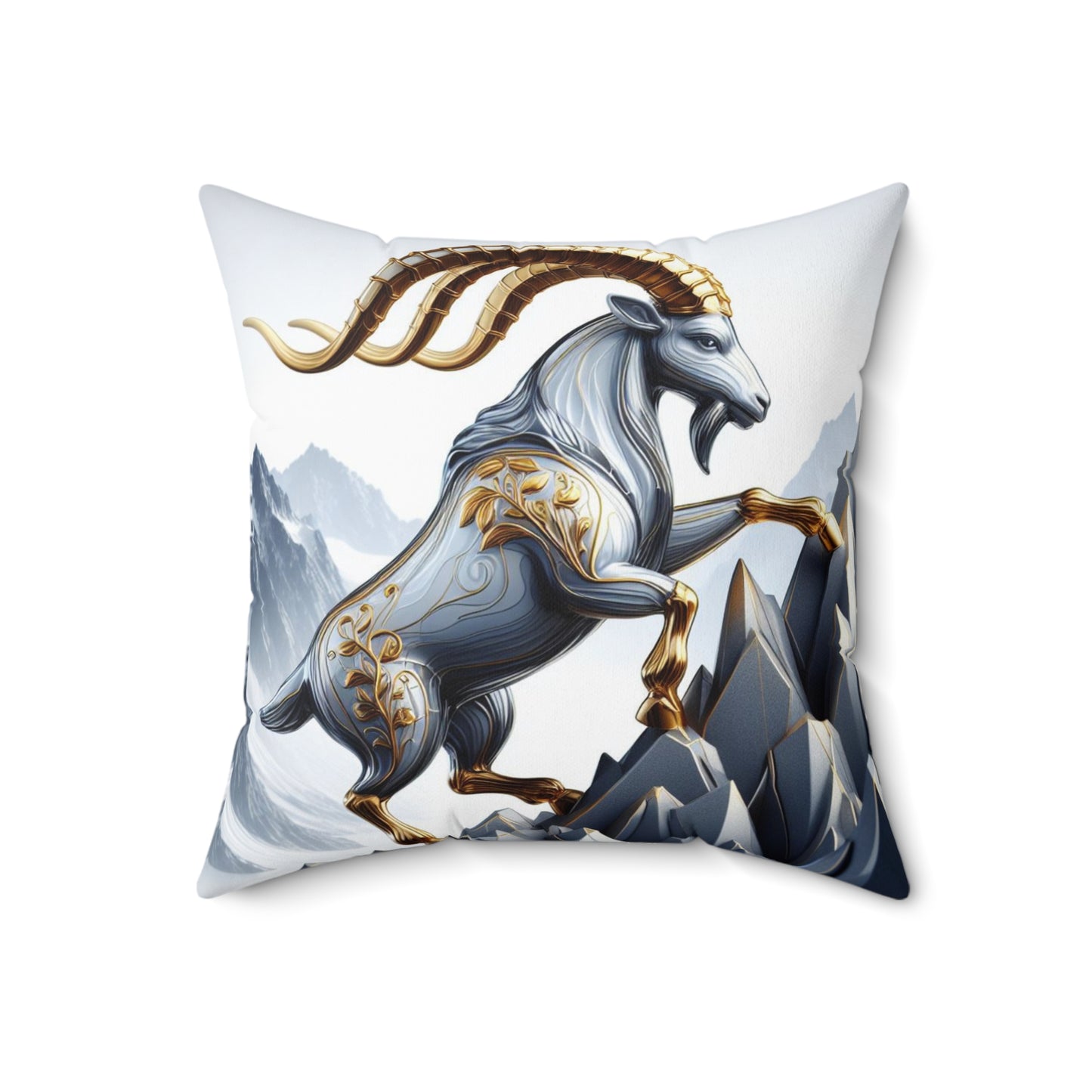 Sculpted Elegance and Blossoms - Capricorn - Capricorn Sculpted Elegance and Blossoms Pillow - 31.2