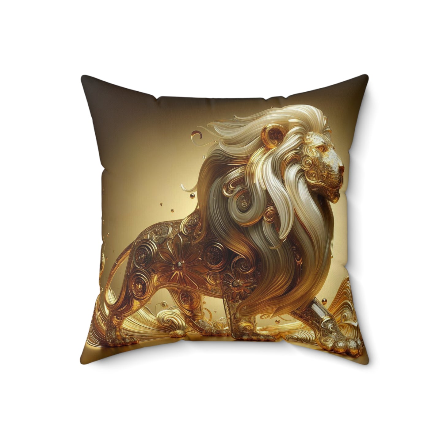 Sculpted Elegance and Blossoms - Leo - Leo Sculpted Elegance and Blossoms Pillow - 31.2