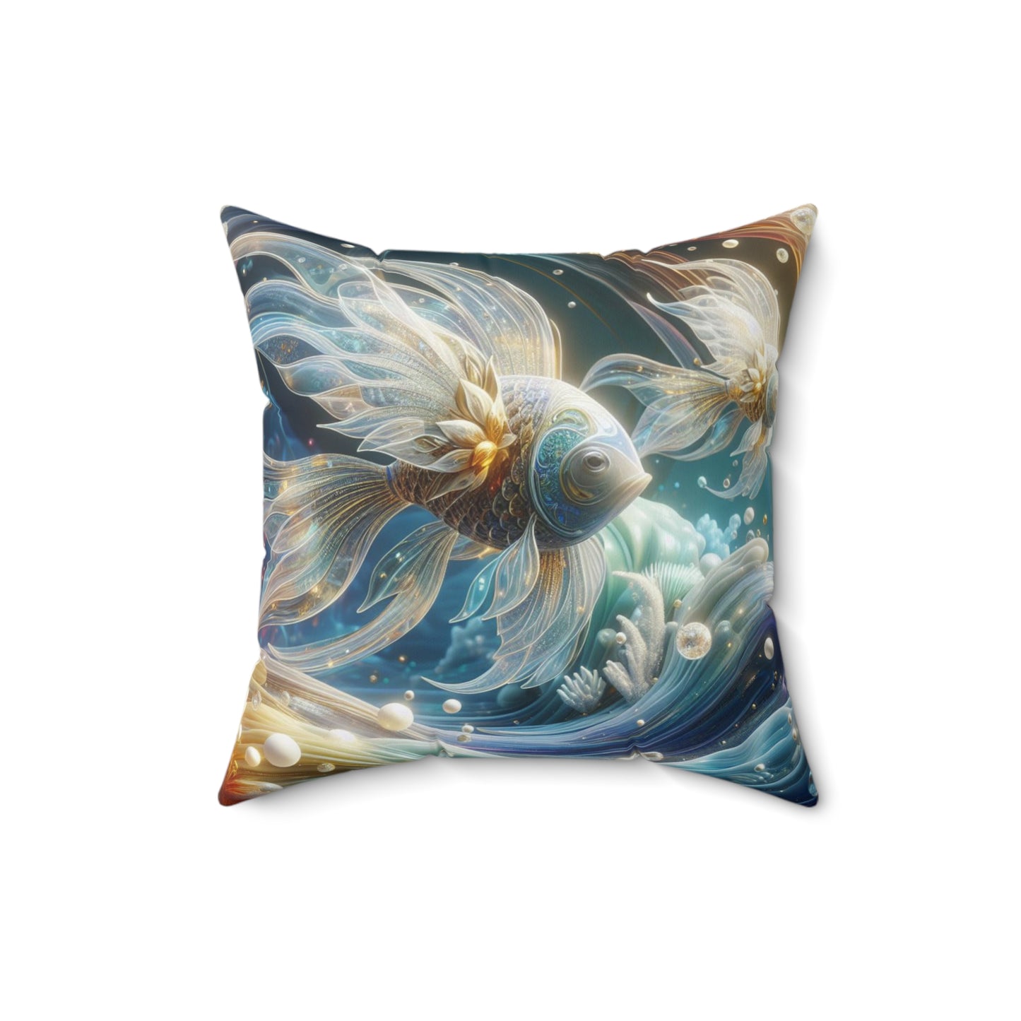 Sculpted Elegance and Blossoms - Pisces - Pisces Sculpted Elegance and Blossoms Pillow - 31.2