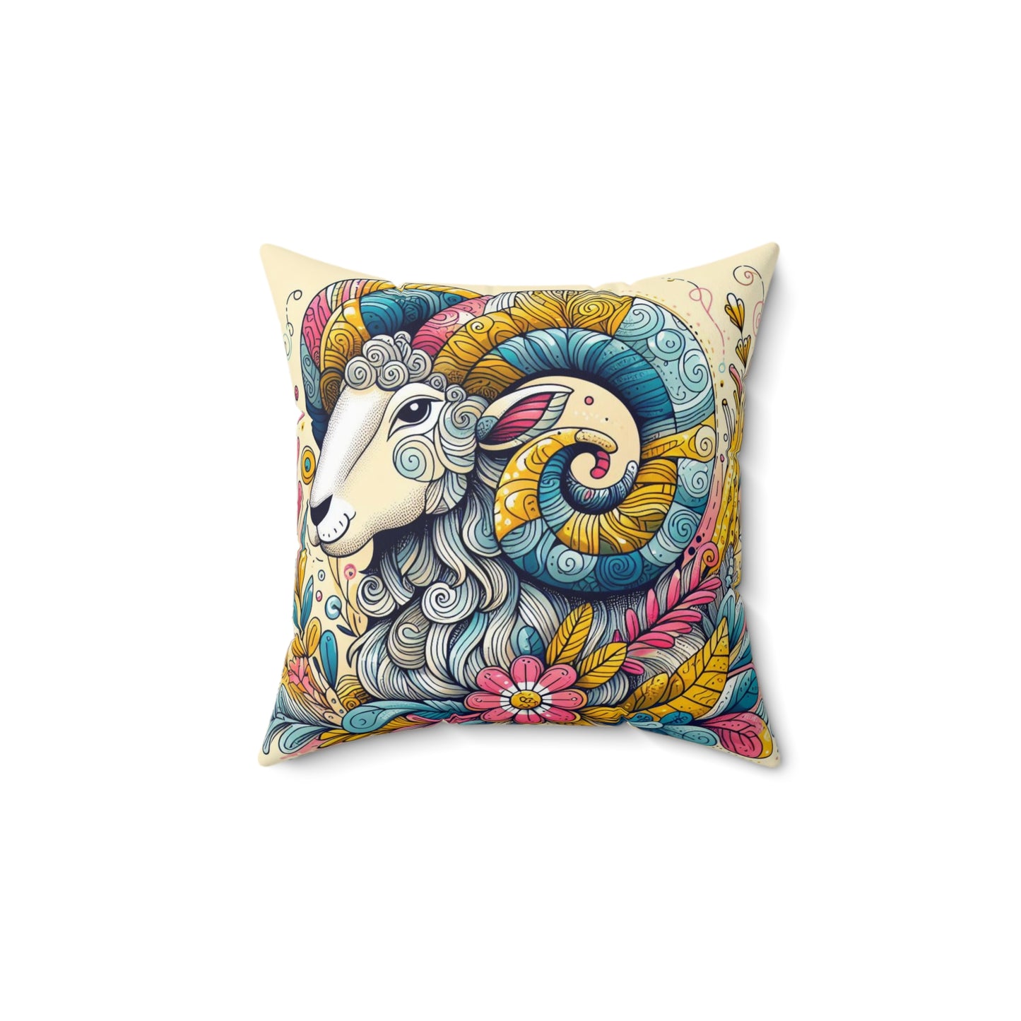 Astrological Artistry - Aries - Aries Artistic Symbolism Pillow - 33