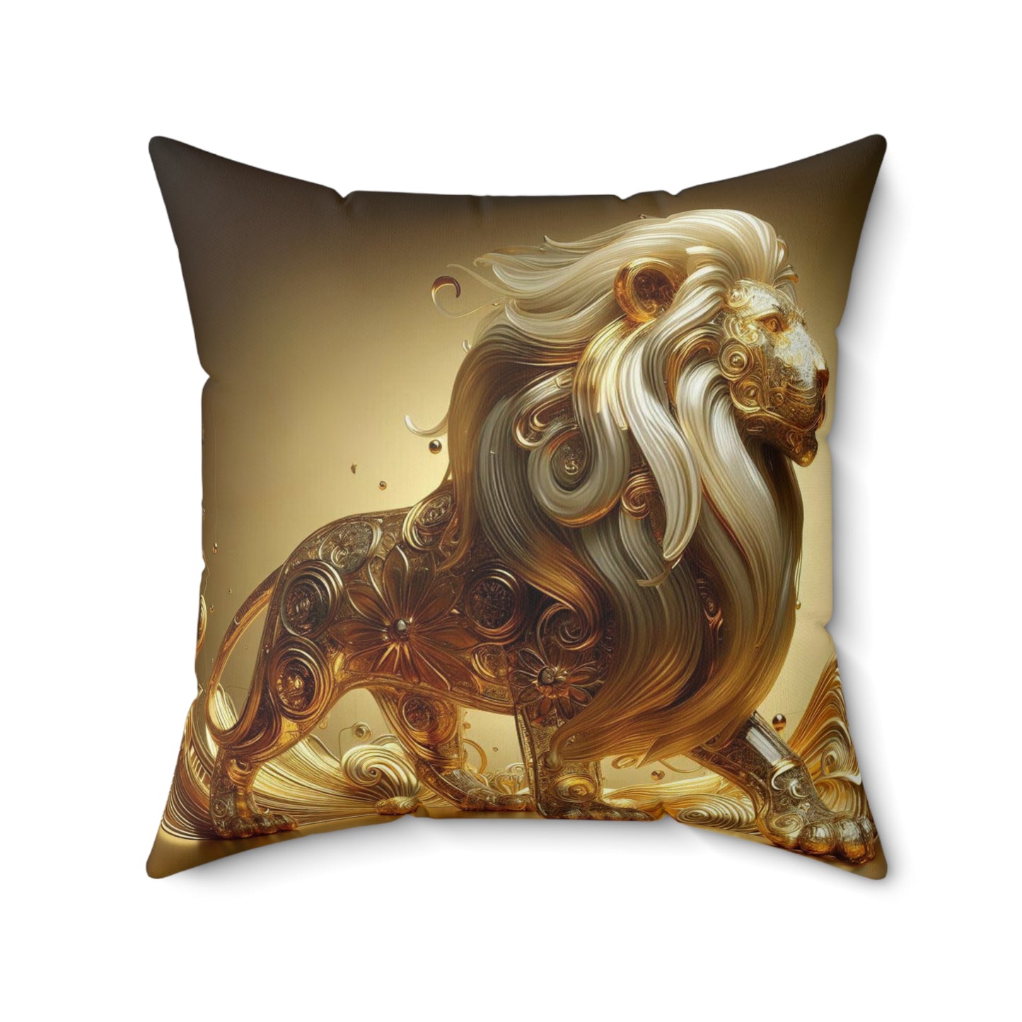 Sculpted Elegance and Blossoms - Leo - Leo Sculpted Elegance and Blossoms Pillow - 31.2