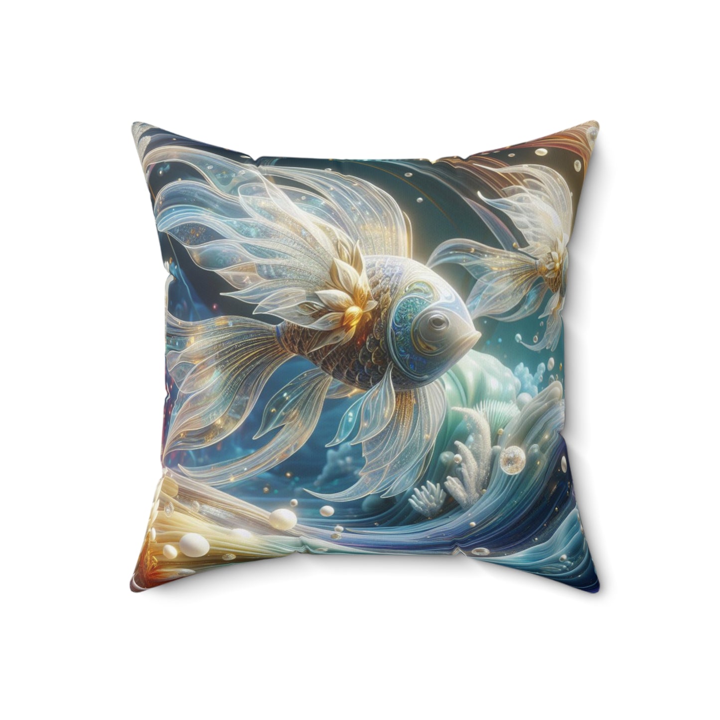 Sculpted Elegance and Blossoms - Pisces - Pisces Sculpted Elegance and Blossoms Pillow - 31.2