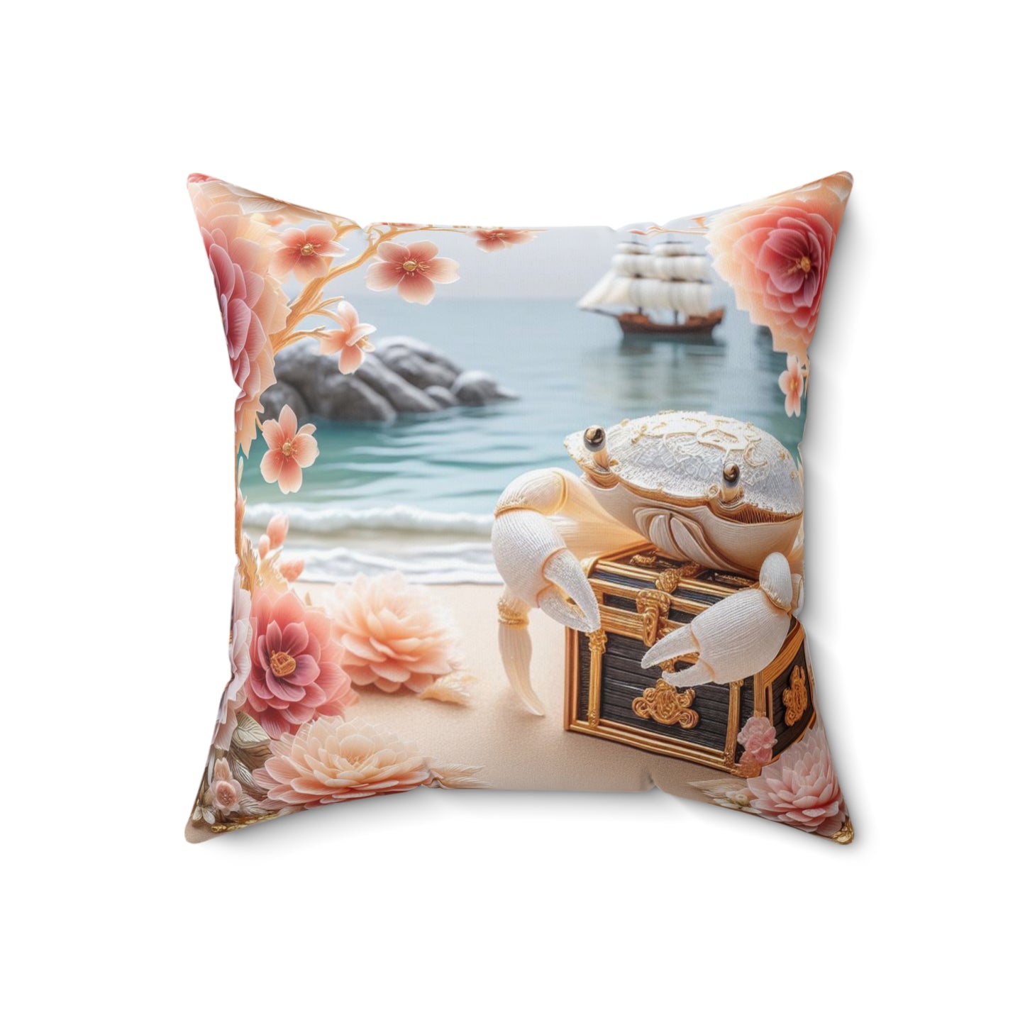 Sculpted Elegance and Blossoms - Cancer - Cancer Sculpted Elegance and Blossoms Pillow - 31.2