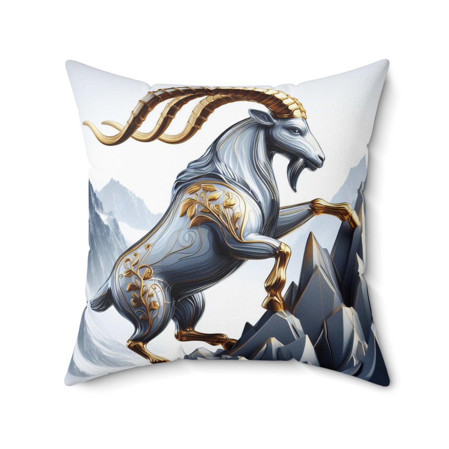 Sculpted Elegance and Blossoms - Capricorn - Capricorn Sculpted Elegance and Blossoms Pillow - 31.2