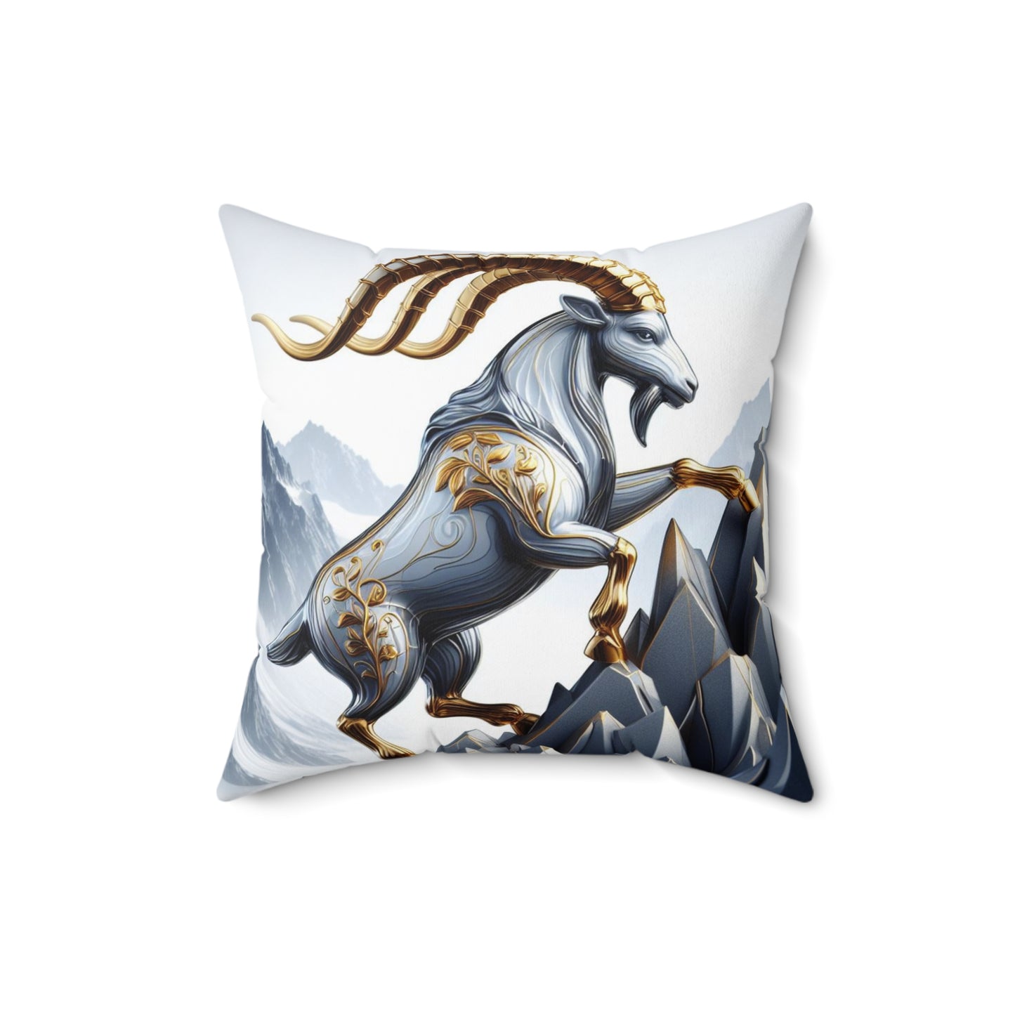 Sculpted Elegance and Blossoms - Capricorn - Capricorn Sculpted Elegance and Blossoms Pillow - 31.2