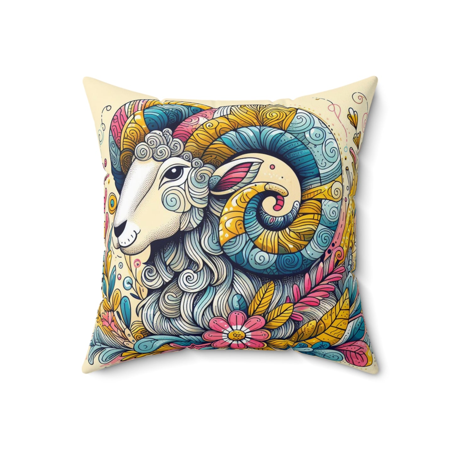 Astrological Artistry - Aries - Aries Artistic Symbolism Pillow - 33