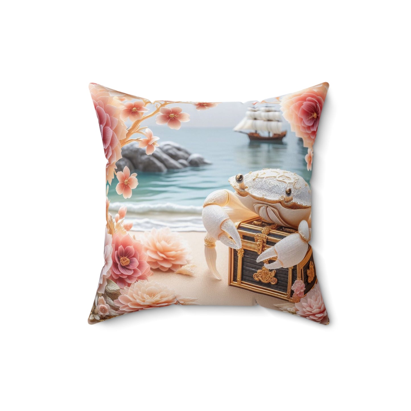 Sculpted Elegance and Blossoms - Cancer - Cancer Sculpted Elegance and Blossoms Pillow - 31.2