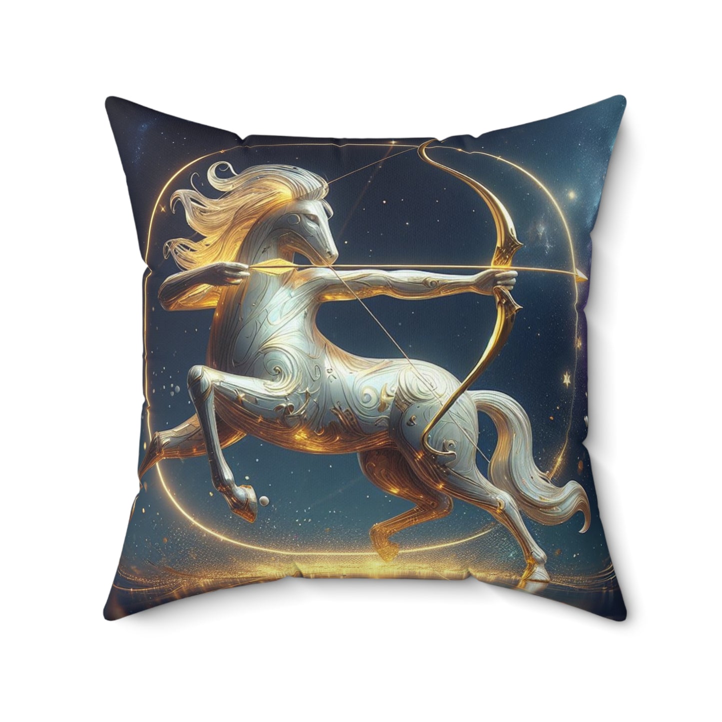 Sculpted Elegance and Blossoms - Sagittarius - Sagittarius Sculpted Elegance and Blossoms Pillow - 31.2