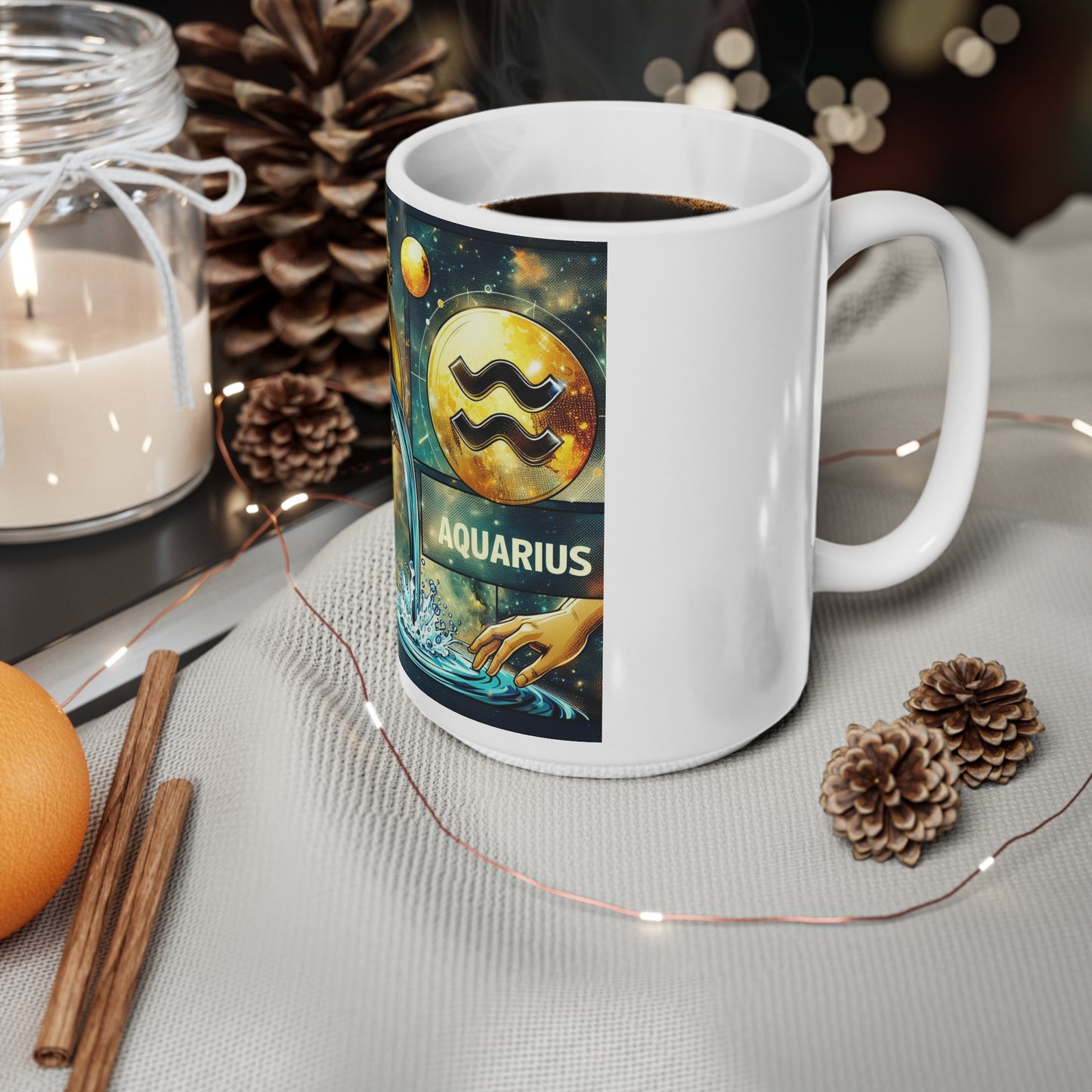 Cosmic Bloom - Aquarius - Aquarius Cosmic Bloom Mug - 30