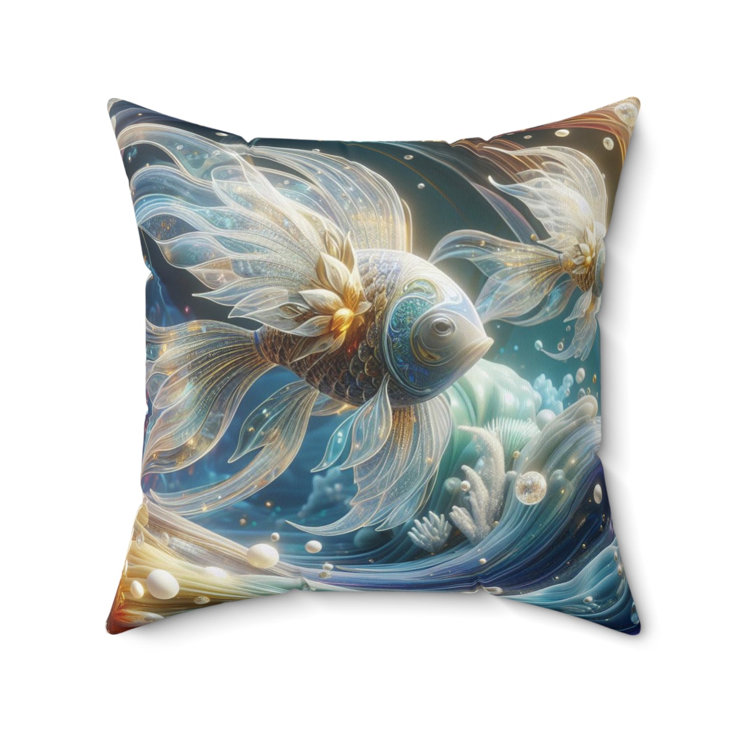 Sculpted Elegance and Blossoms - Pisces - Pisces Sculpted Elegance and Blossoms Pillow - 31.2