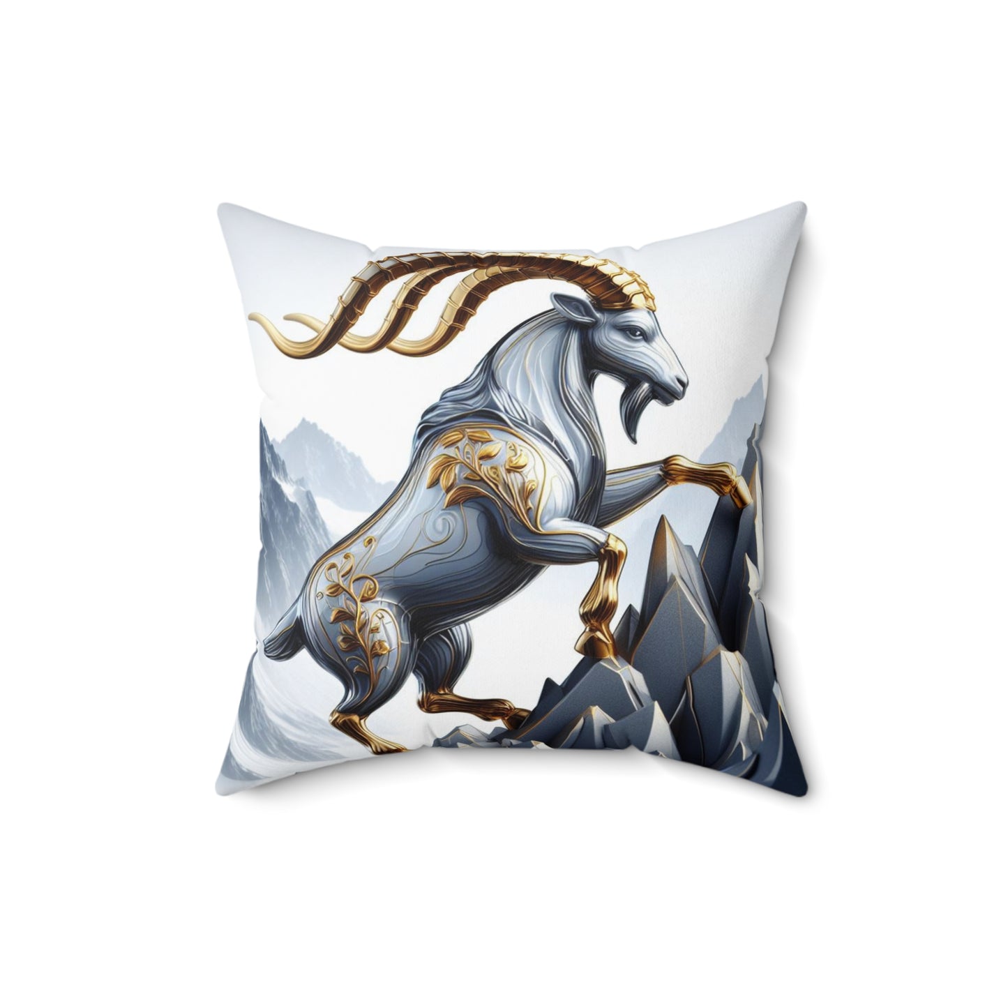 Sculpted Elegance and Blossoms - Capricorn - Capricorn Sculpted Elegance and Blossoms Pillow - 31.2