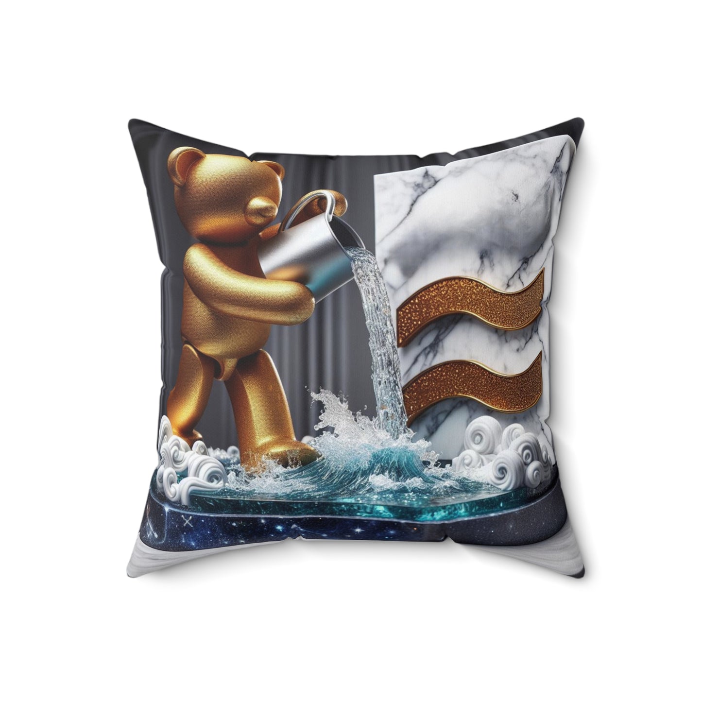 Marble Elegance - Aquarius - Aquarius Marble Elegance Pillow - 43