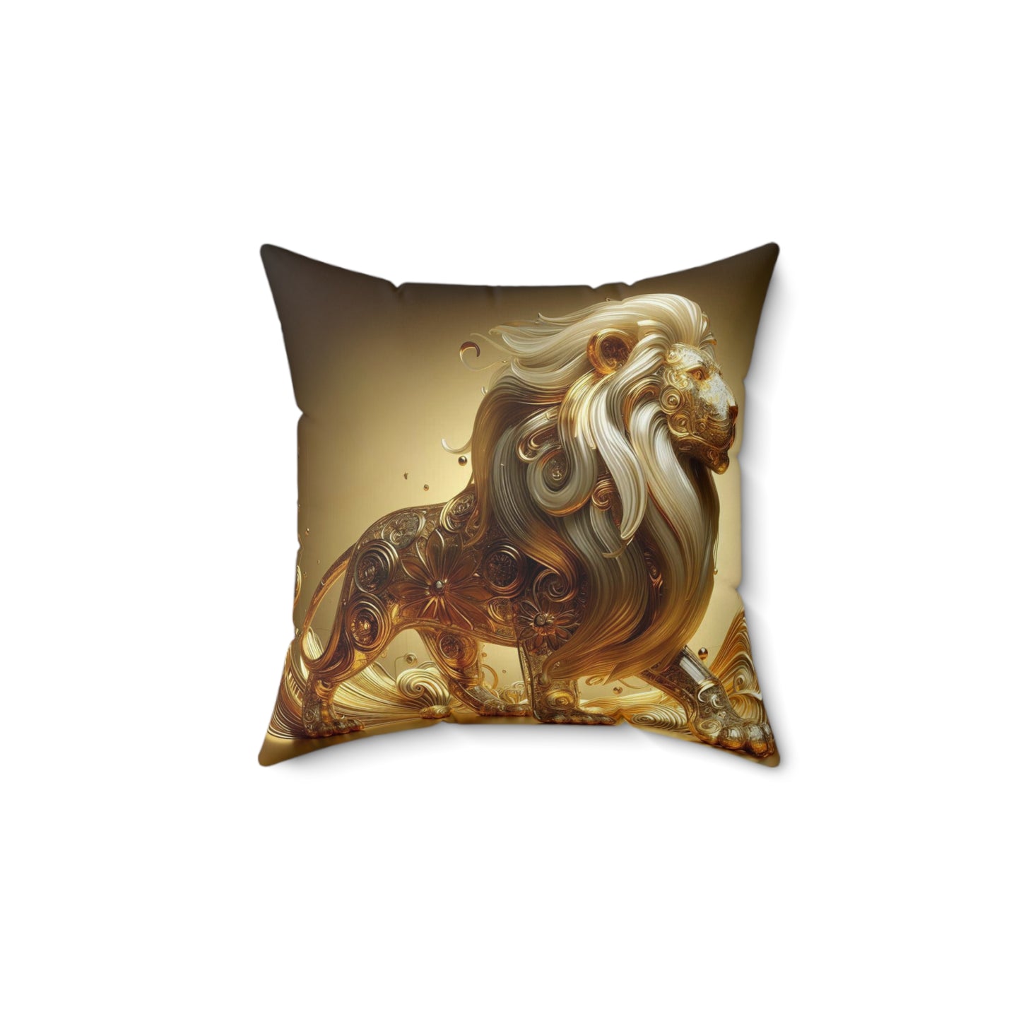 Sculpted Elegance and Blossoms - Leo - Leo Sculpted Elegance and Blossoms Pillow - 31.2