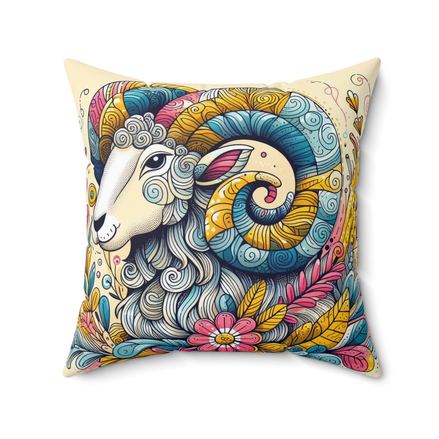 Astrological Artistry - Aries - Aries Artistic Symbolism Pillow - 33