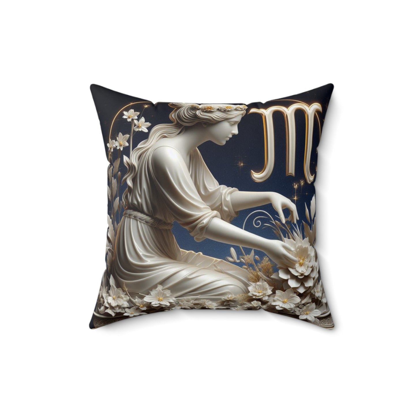 Sculpted Elegance and Blossoms - Virgo - Virgo Sculpted Elegance and Blossoms Pillow - 31.2