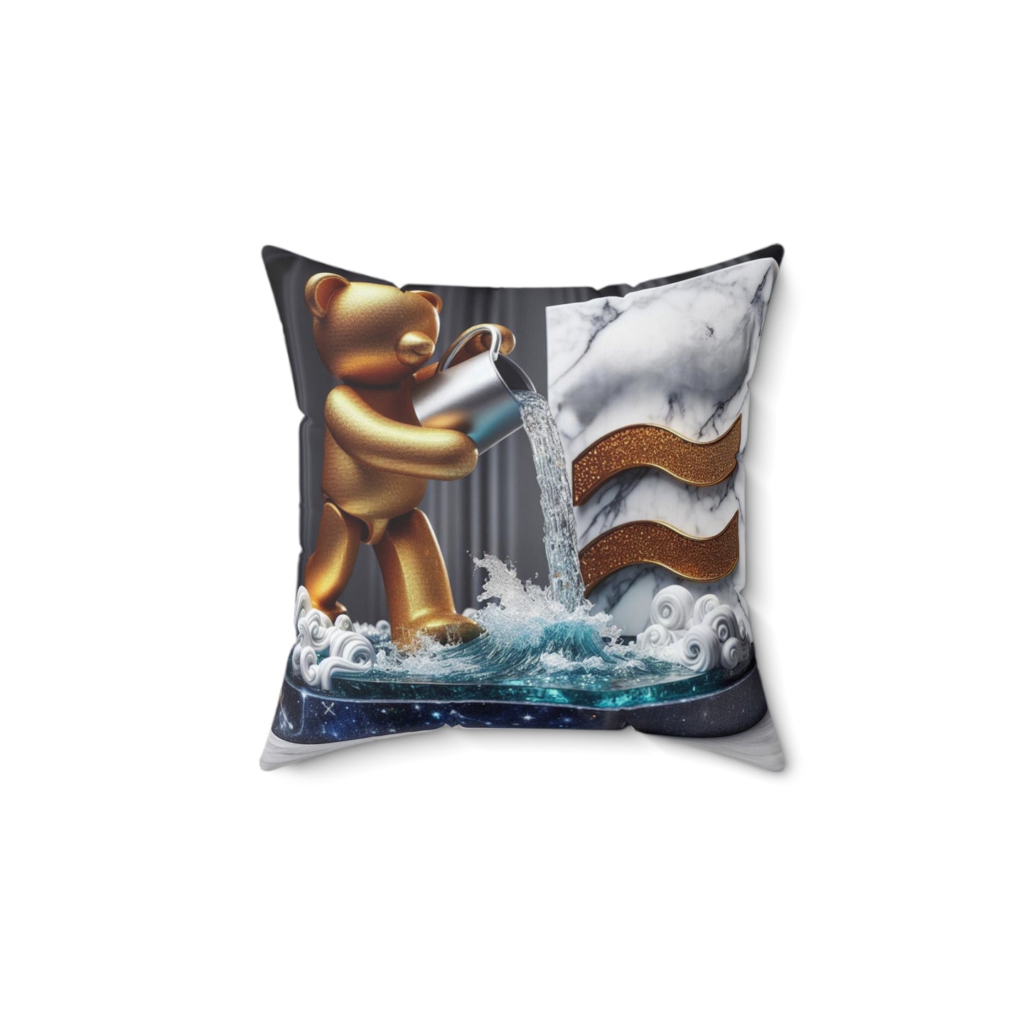 Marble Elegance - Aquarius - Aquarius Marble Elegance Pillow - 43