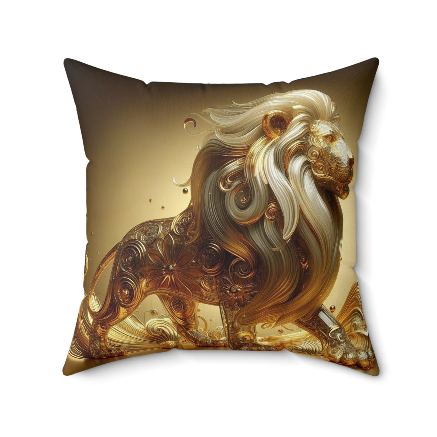 Sculpted Elegance and Blossoms - Leo - Leo Sculpted Elegance and Blossoms Pillow - 31.2