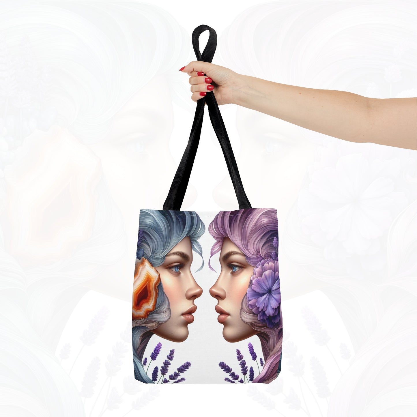 Astrological Blossoms and Crystals - Gemini - Dual Harmony Tote Bag - 50