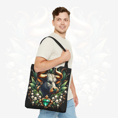 Astrological Blossoms and Crystals - Taurus - Earthly Elegance Tote Bag