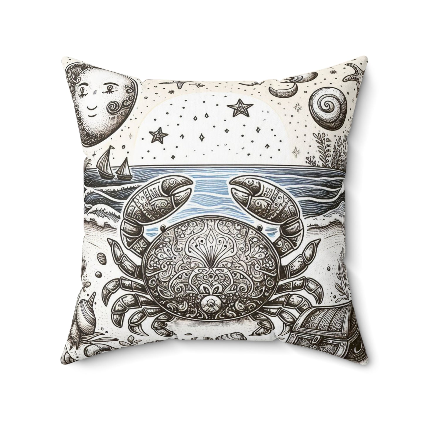 Astrological Artistry - Cancer - Cancer Artistic Symbolism Pillow - 33