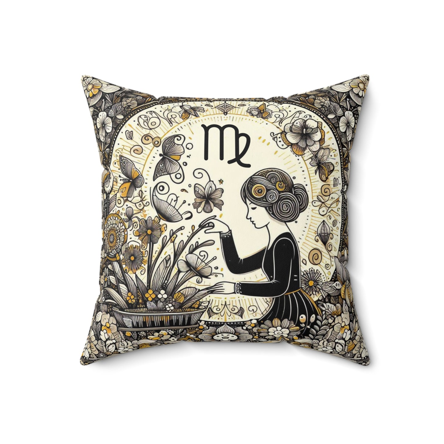Astrological Artistry - Virgo - Virgo Artistic Symbolism Pillow - 33