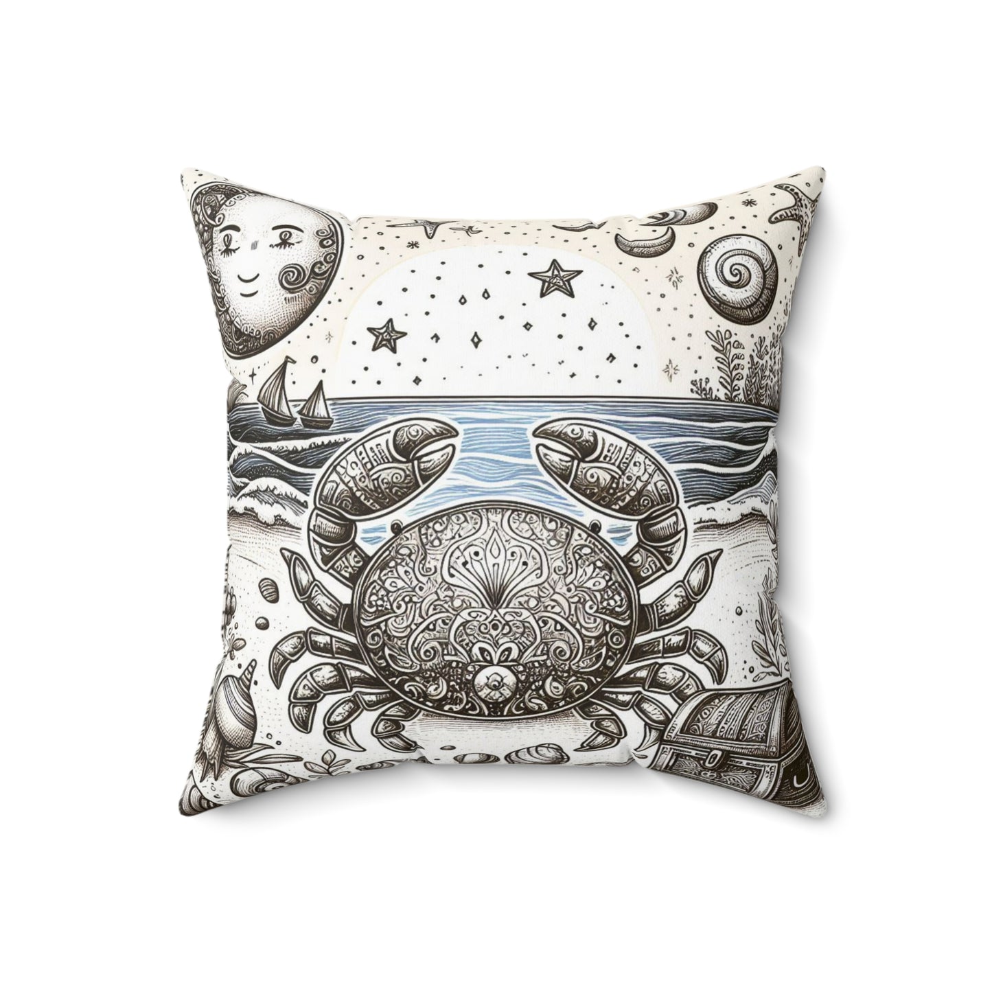 Astrological Artistry - Cancer - Cancer Artistic Symbolism Pillow - 33