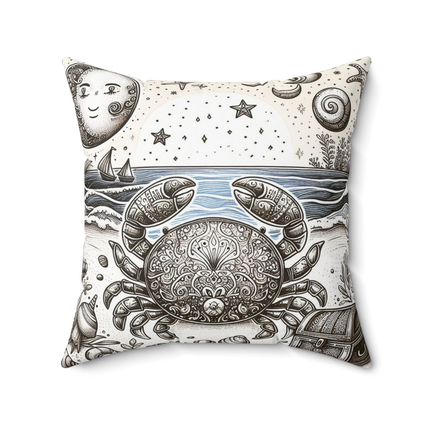 Astrological Artistry - Cancer - Cancer Artistic Symbolism Pillow - 33