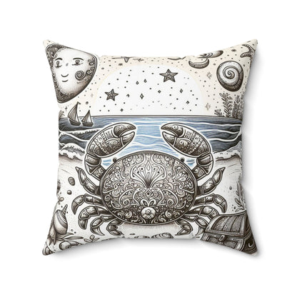 Astrological Artistry - Cancer - Cancer Artistic Symbolism Pillow - 33