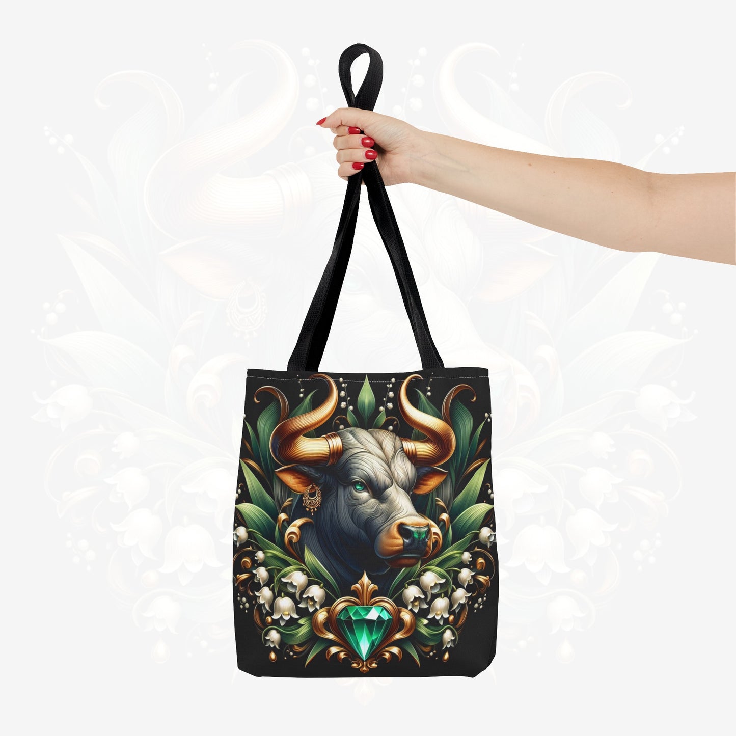 Astrological Blossoms and Crystals - Taurus - Earthly Elegance Tote Bag
