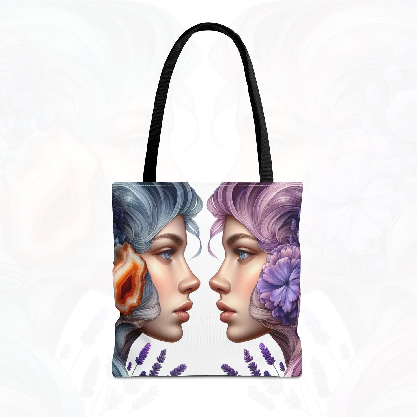 Astrological Blossoms and Crystals - Gemini - Dual Harmony Tote Bag - 50