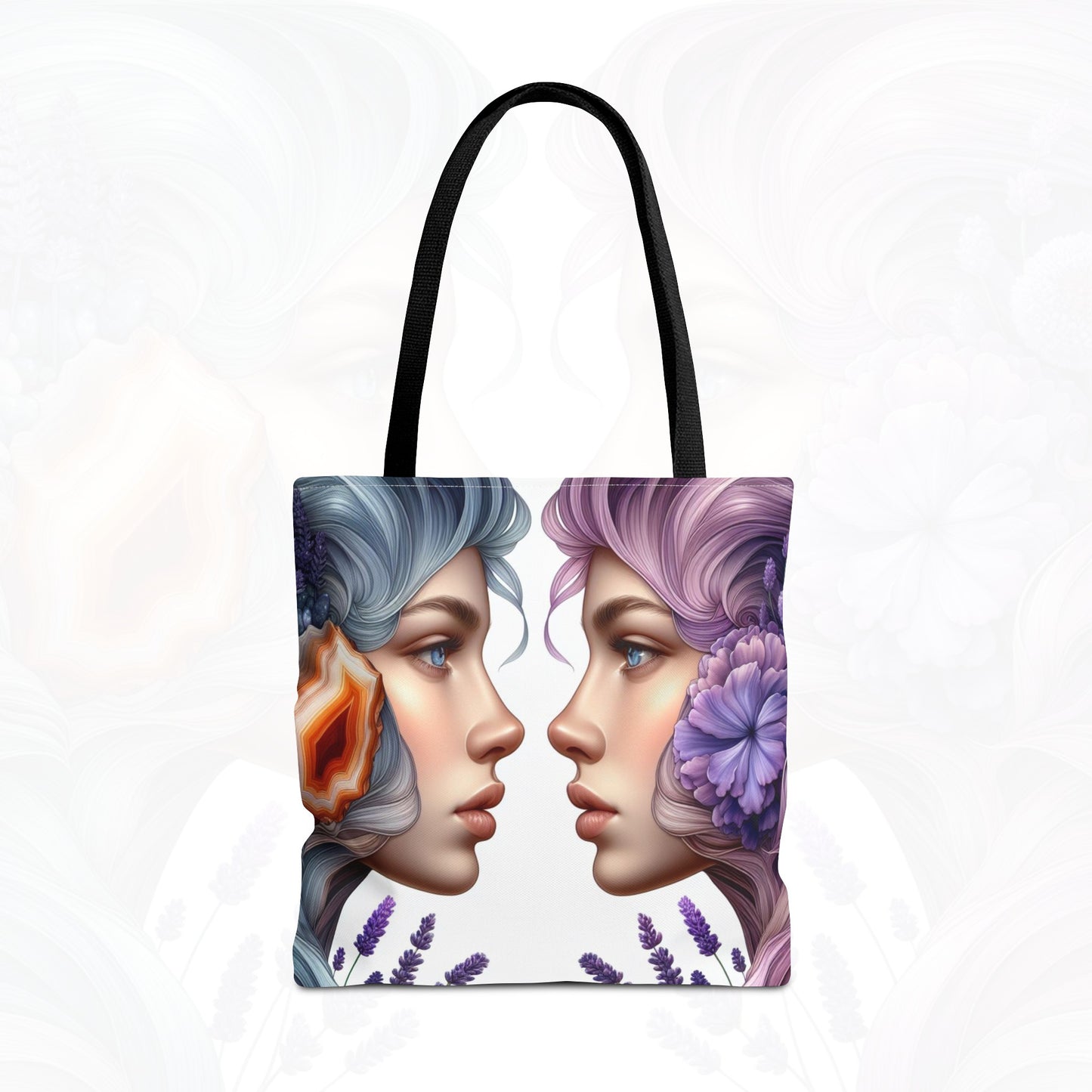 Astrological Blossoms and Crystals - Gemini - Dual Harmony Tote Bag - 50