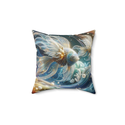 Sculpted Elegance and Blossoms - Pisces - Pisces Sculpted Elegance and Blossoms Pillow - 31.2