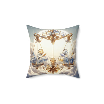Sculpted Elegance and Blossoms - Libra - Libra Sculpted Elegance and Blossoms Pillow - 31.2