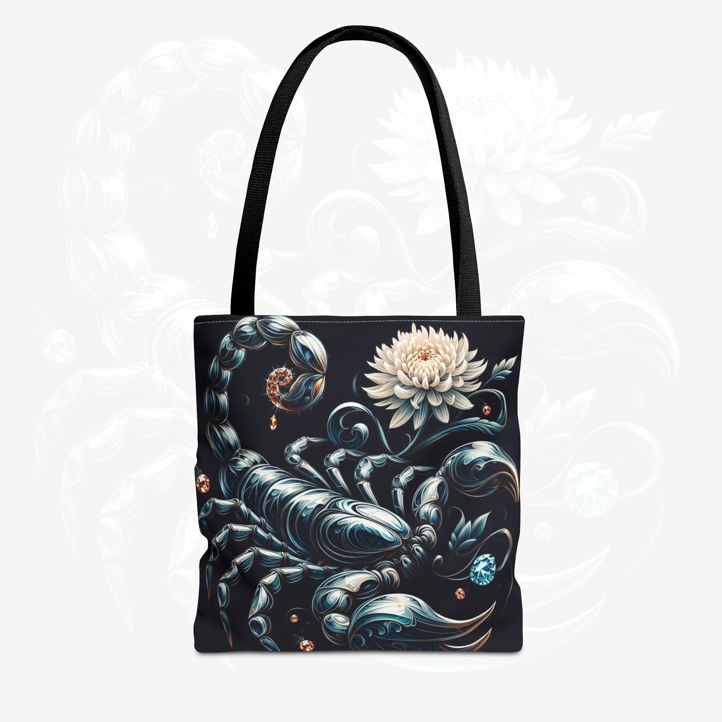 Astrological Blossoms and Crystals - Scorpio - Mystical Depths Tote Bag - 50