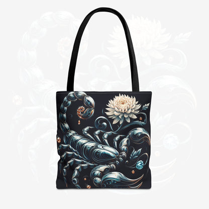 Astrological Blossoms and Crystals - Scorpio - Mystical Depths Tote Bag - 50