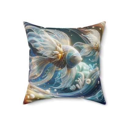 Sculpted Elegance and Blossoms - Pisces - Pisces Sculpted Elegance and Blossoms Pillow - 31.2