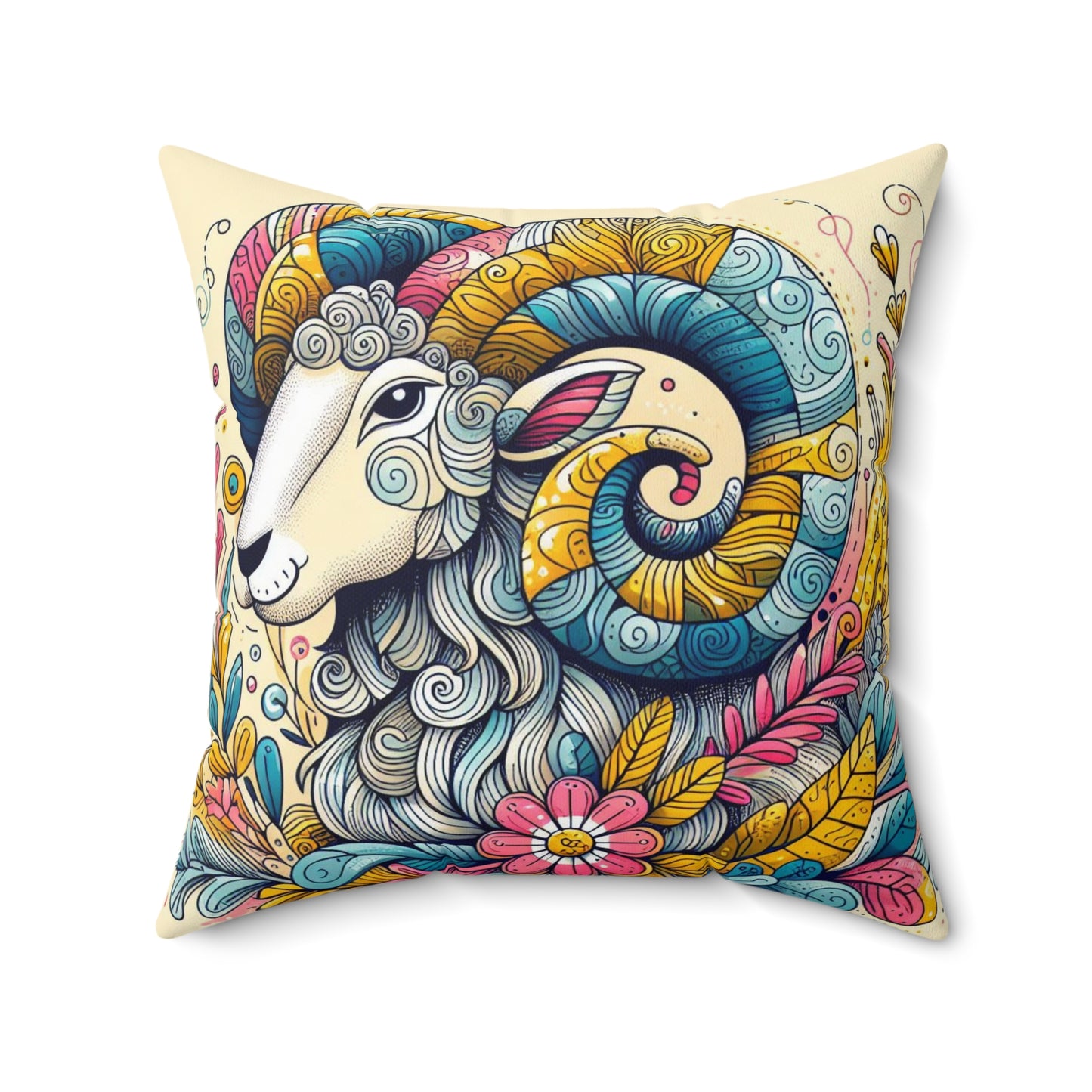 Astrological Artistry - Aries - Aries Artistic Symbolism Pillow - 33
