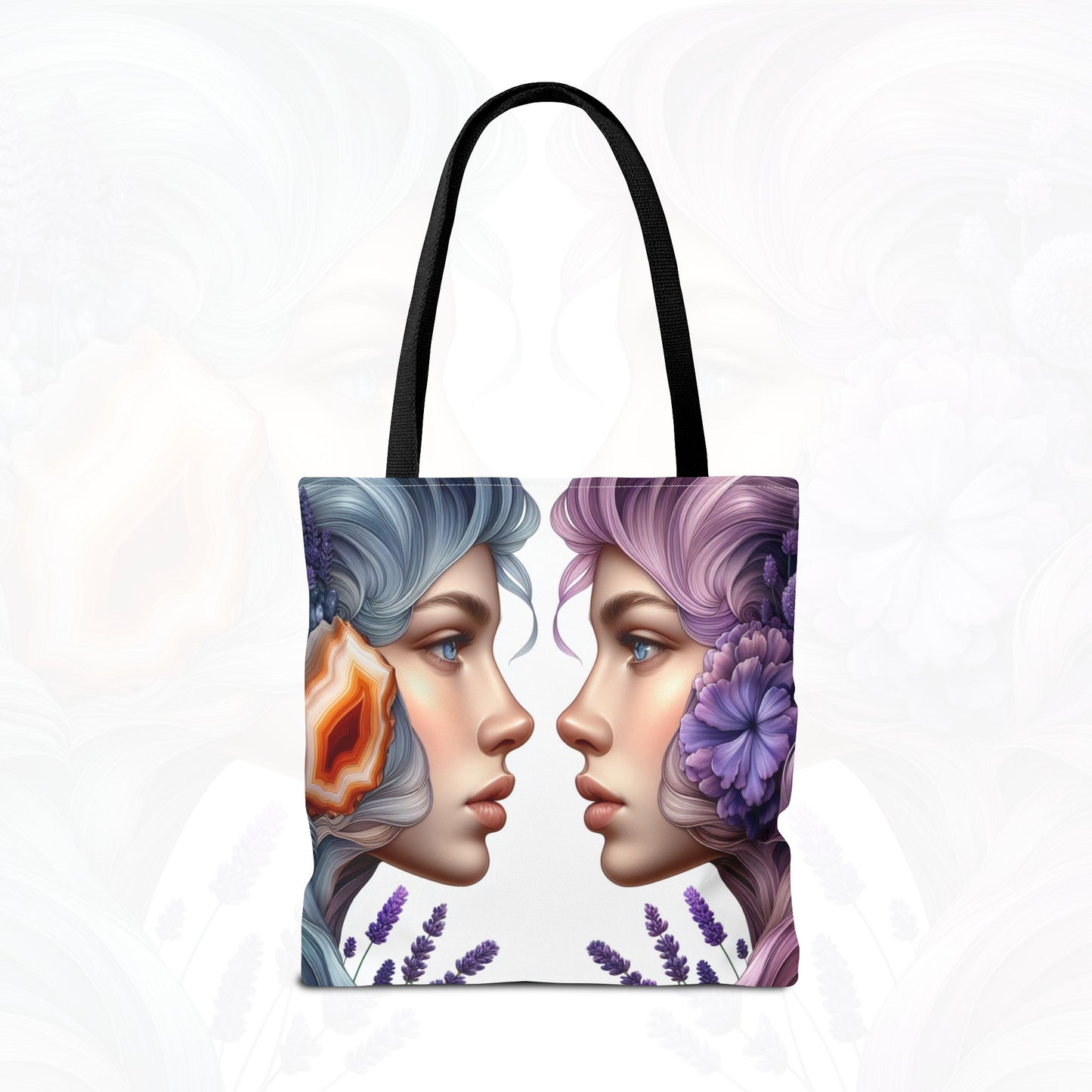 Astrological Blossoms and Crystals - Gemini - Dual Harmony Tote Bag - 50
