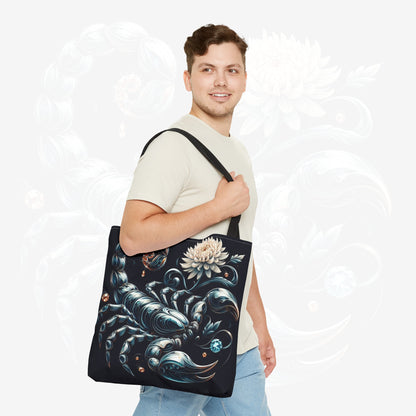 Astrological Blossoms and Crystals - Scorpio - Mystical Depths Tote Bag - 50