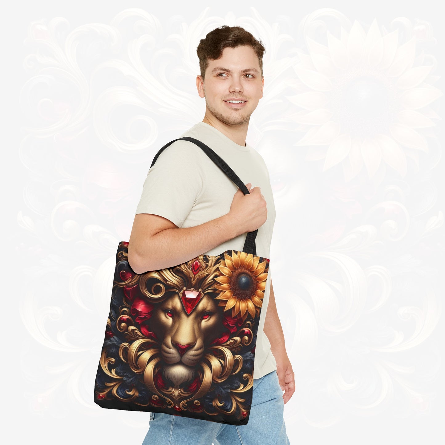 Astrological Blossoms and Crystals - Leo - Radiant Majesty Tote Bag - 50