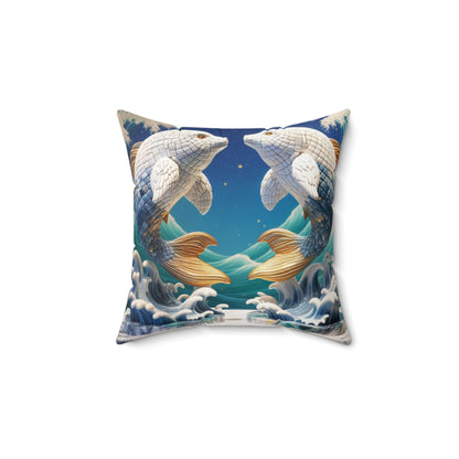 Marble Elegance - Pisces - Pisces Marble Elegance Pillow - 43