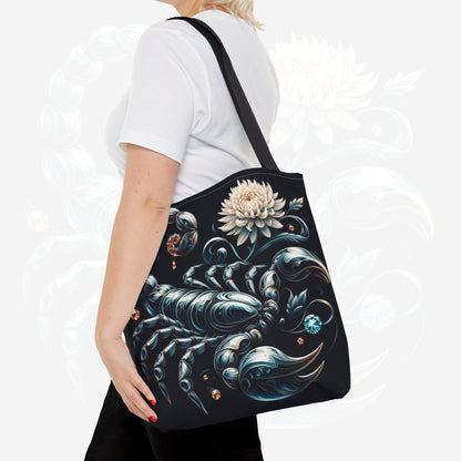 Astrological Blossoms and Crystals - Scorpio - Mystical Depths Tote Bag - 50