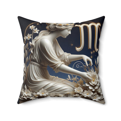 Sculpted Elegance and Blossoms - Virgo - Virgo Sculpted Elegance and Blossoms Pillow - 31.2